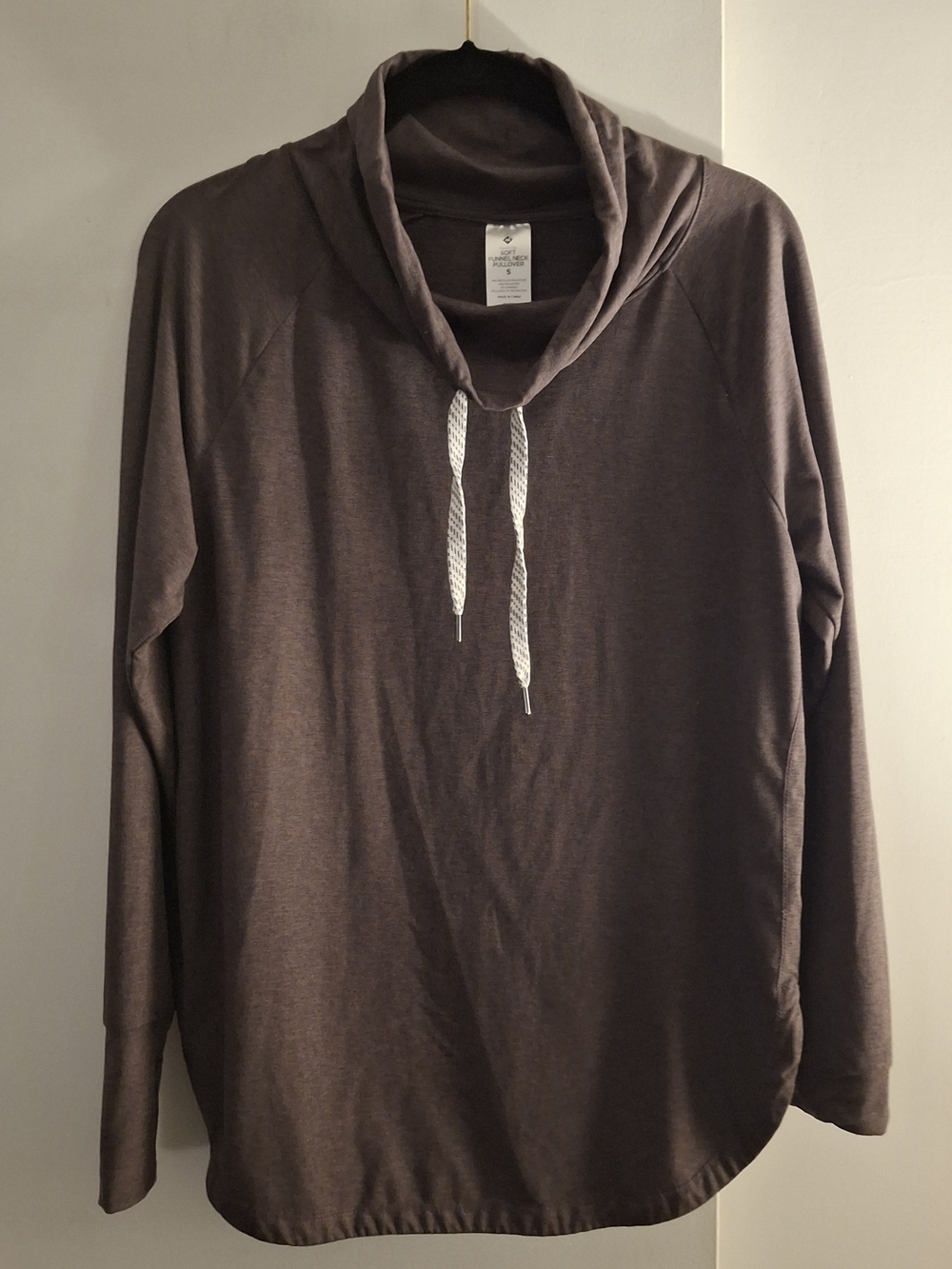 Members Mark Women's Brown Cowl Neck Pullover Sweater with Drawstring